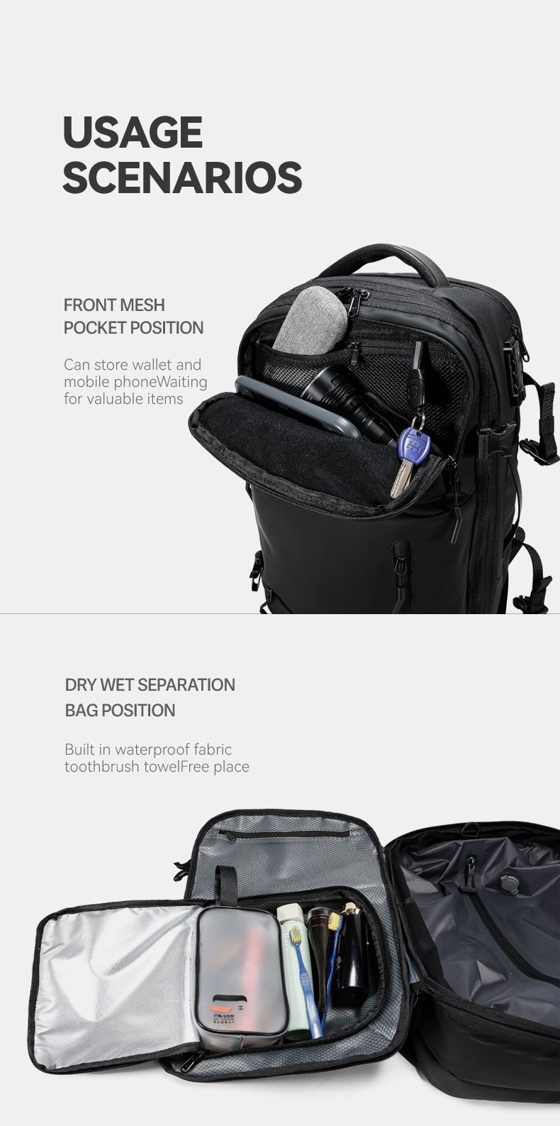Men Vacuum Compression Multifunctional Laptop & Travel Bag - Image 9