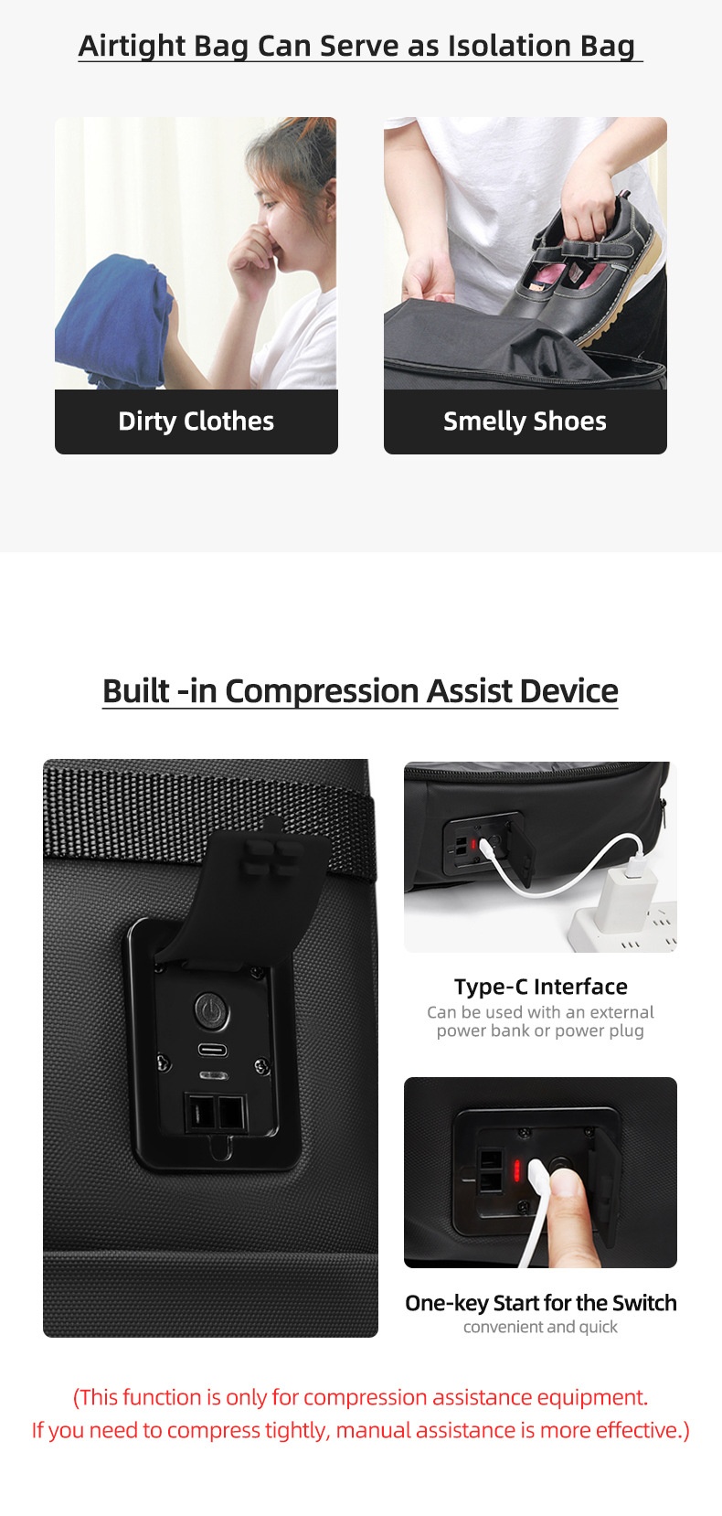 Vacuum Expandable Trolley Backpack Large Capacity Scalable Business Trip - Image 9