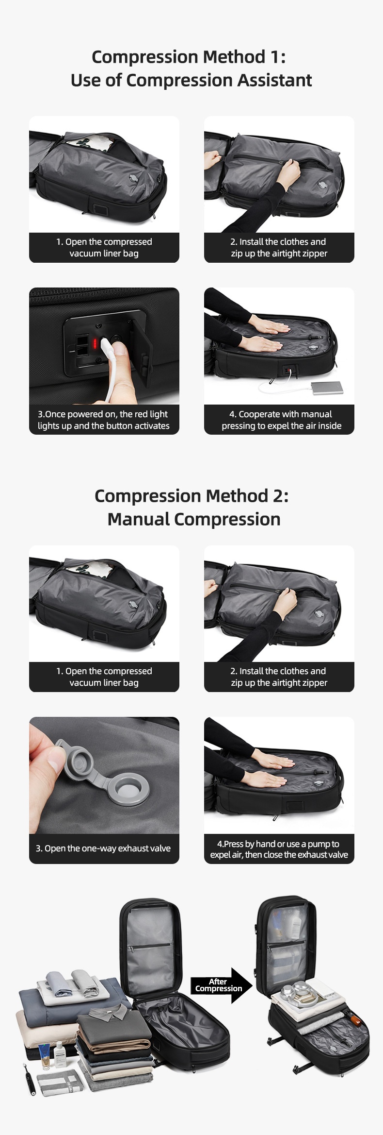 Vacuum Expandable Trolley Backpack Large Capacity Scalable Business Trip - Image 10