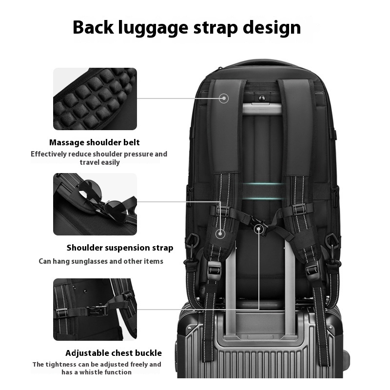 Vacuum Expandable Trolley Backpack Large Capacity Scalable Business Trip - Image 4
