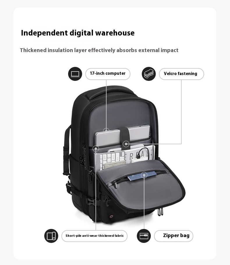 Vacuum Expandable Trolley Backpack Large Capacity Scalable Business Trip - Image 11