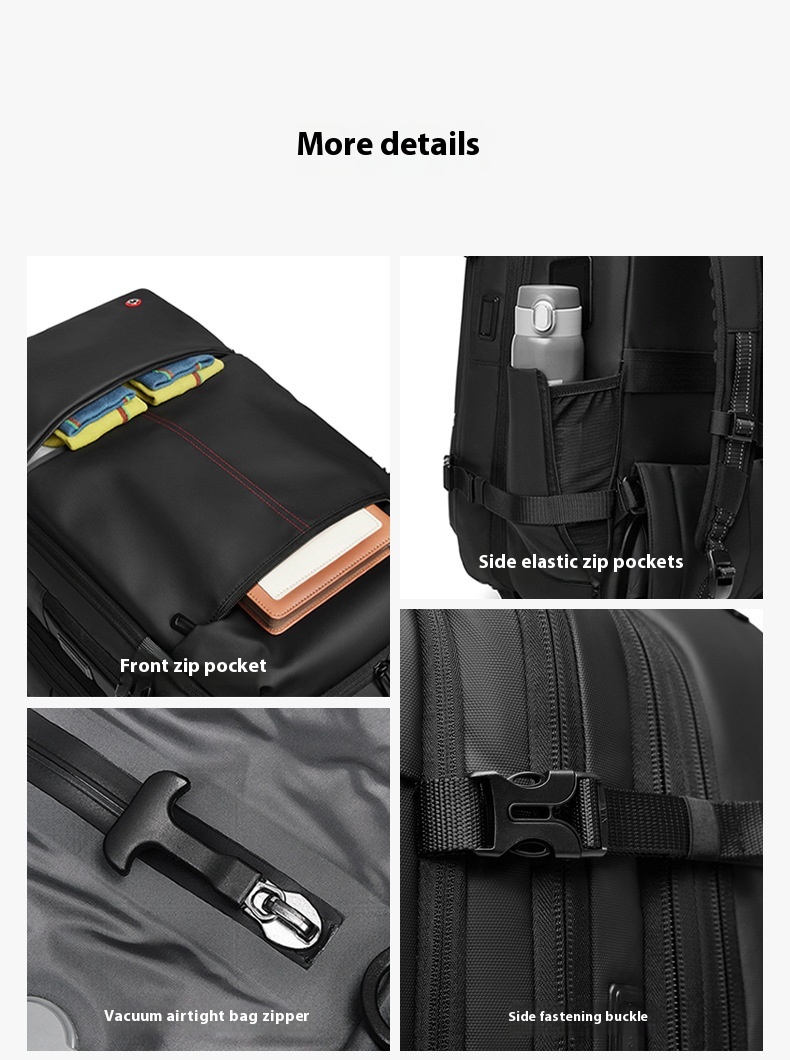 Vacuum Expandable Trolley Backpack Large Capacity Scalable Business Trip - Image 17