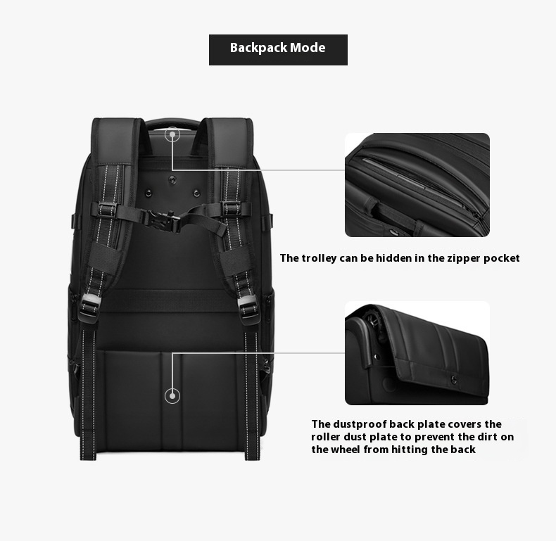 Vacuum Expandable Trolley Backpack Large Capacity Scalable Business Trip - Image 23
