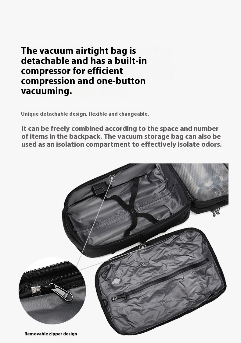Vacuum Expandable Trolley Backpack Large Capacity Scalable Business Trip - Image 24
