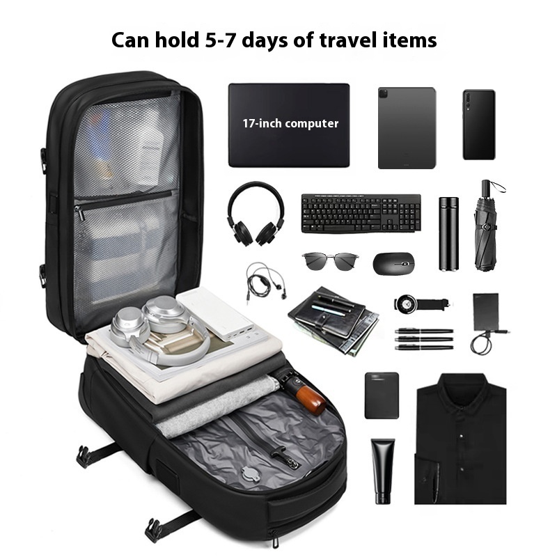 Vacuum Expandable Trolley Backpack Large Capacity Scalable Business Trip - Image 3