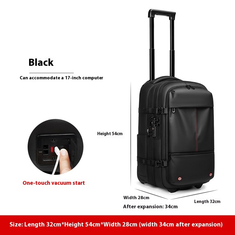 Vacuum Expandable Trolley Backpack Large Capacity Scalable Business Trip - Image 6