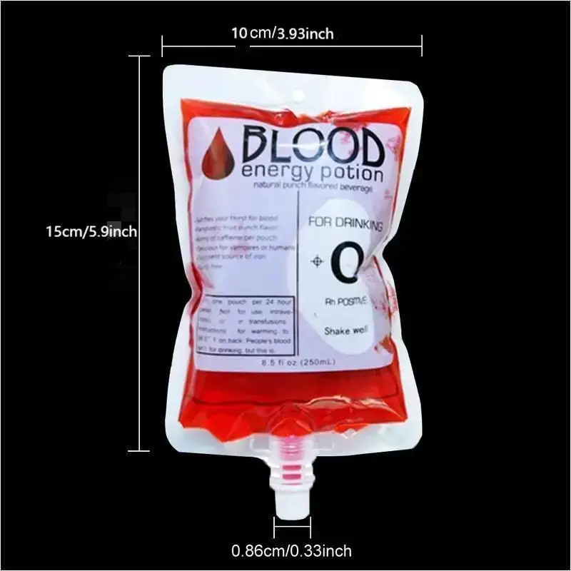 2025 Trendy Halloween Gift .10 Drink Container Vampire Blood Bag - Image 3